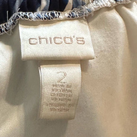 CHICO’S blue & white sleeveless halter neck keyhole maxi dress Chico’s 2 (L/12) - Picture 7 of 9